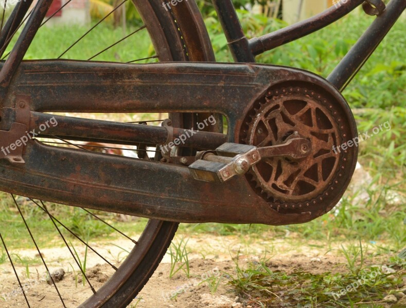 Rusty Bicycle Vintage Bicycle Onthel Bike Pedal Wheel