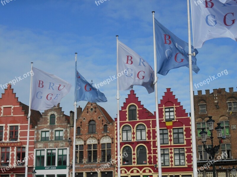 Flags Bruges City Middle Ages Home Front