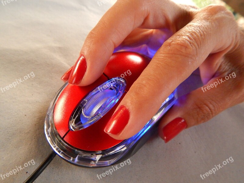 Hand Enamel Red Fingers Nails