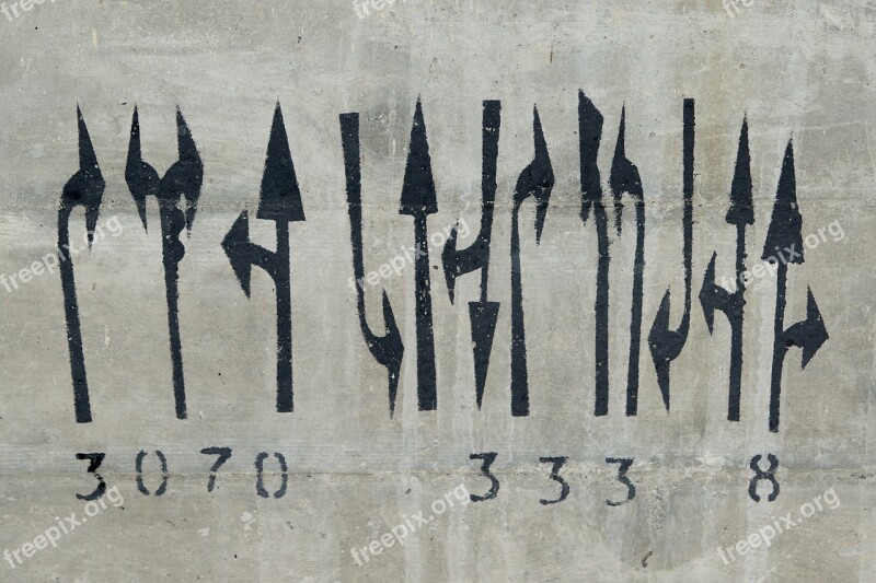 Grafitti Code Direction Arrow Number