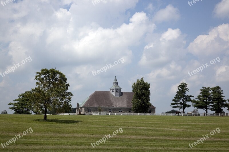 Kentucky Horse Farm Thoroughbreds Horses Rural Pasture