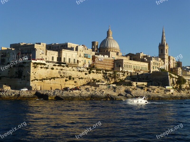 Malta Harbor Mediterranean Maltese Valletta