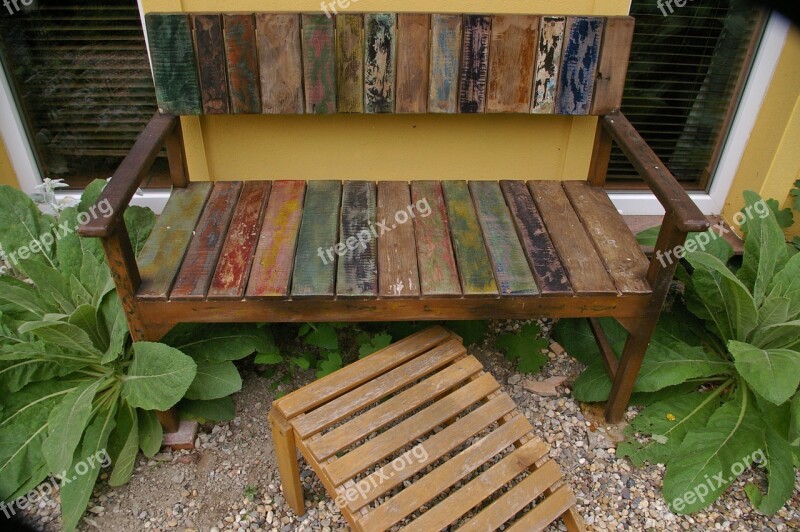 Bank Garden Bench Old Used Bare