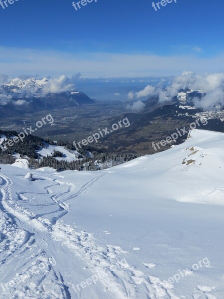 Cross Country Skiing Landscape Hiking Winter Ski