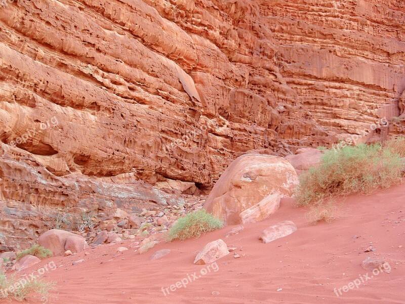 Wadi Rum Jordan Desert Rocks Sand