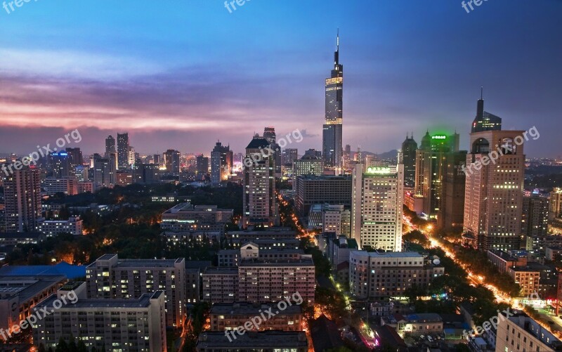 Urban Landscape Nanjing Purple Peak Tower Free Photos