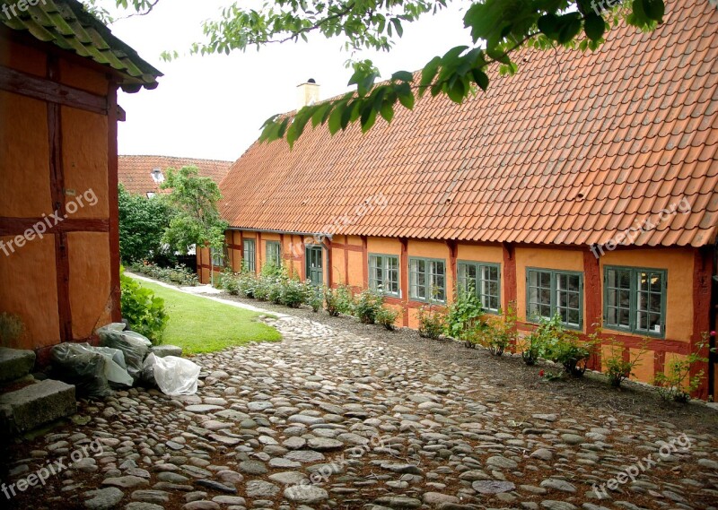 Denmark Ebeltoft Tiled Roofs Pavers Free Photos