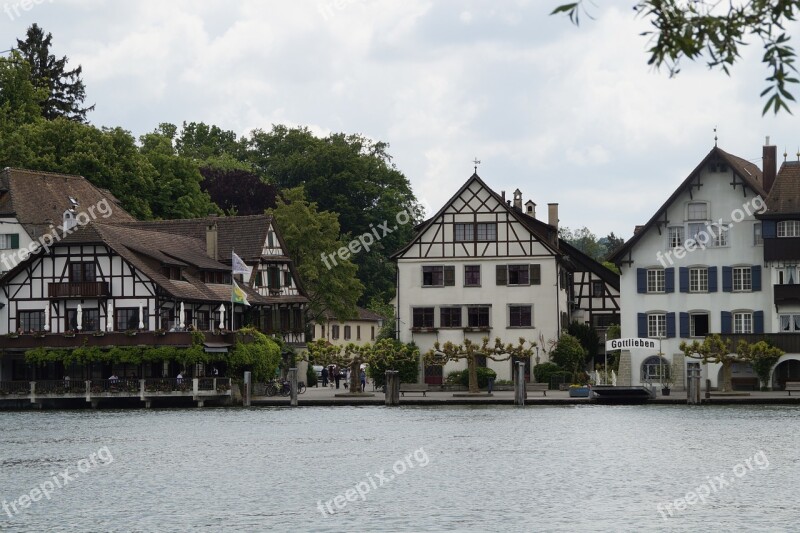 Gottlieben Lake Constance Switzerland Bank Water