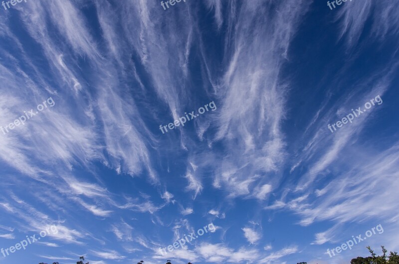 Sky Clouds Sun Light Blue White