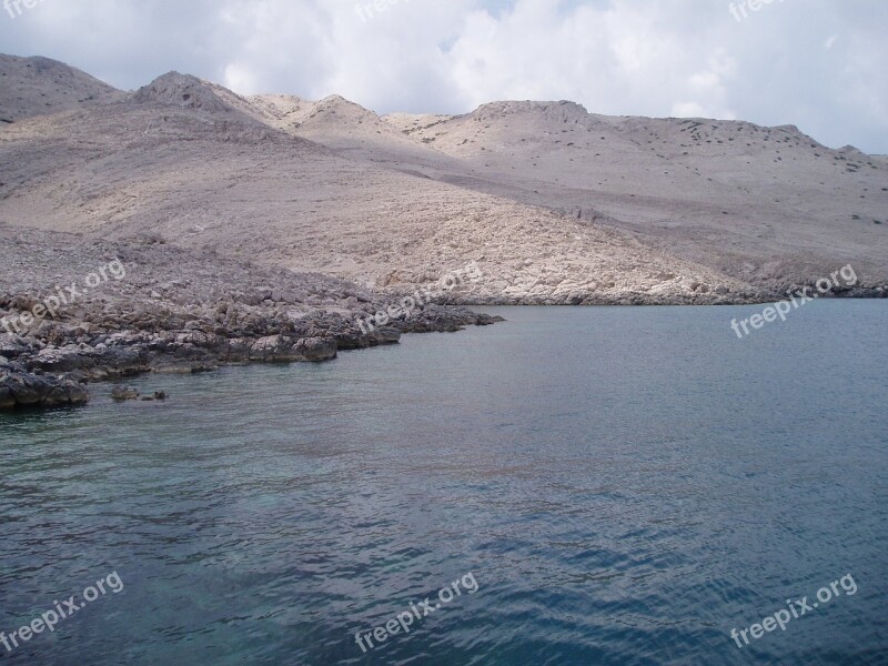 Island Pag Sea Croatia Island Landscape