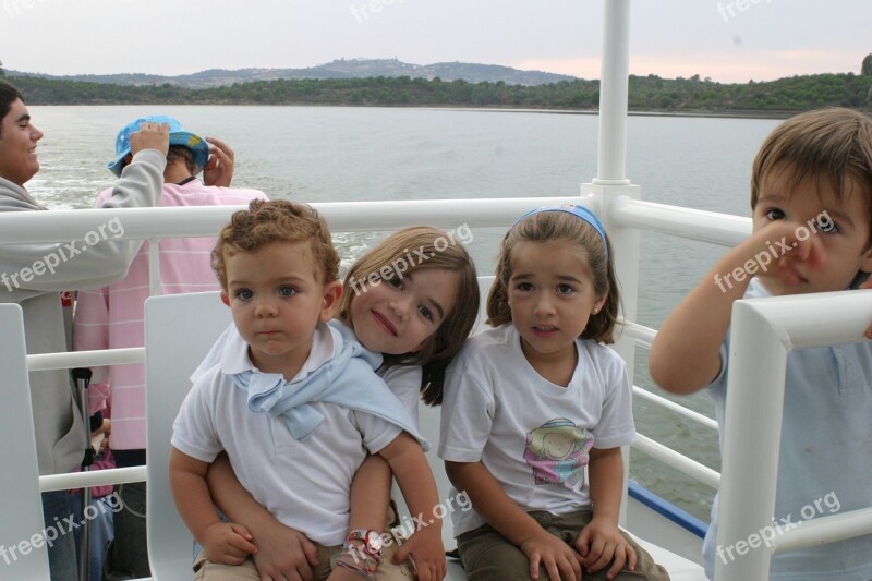 Children Boat Lake Friendship Game