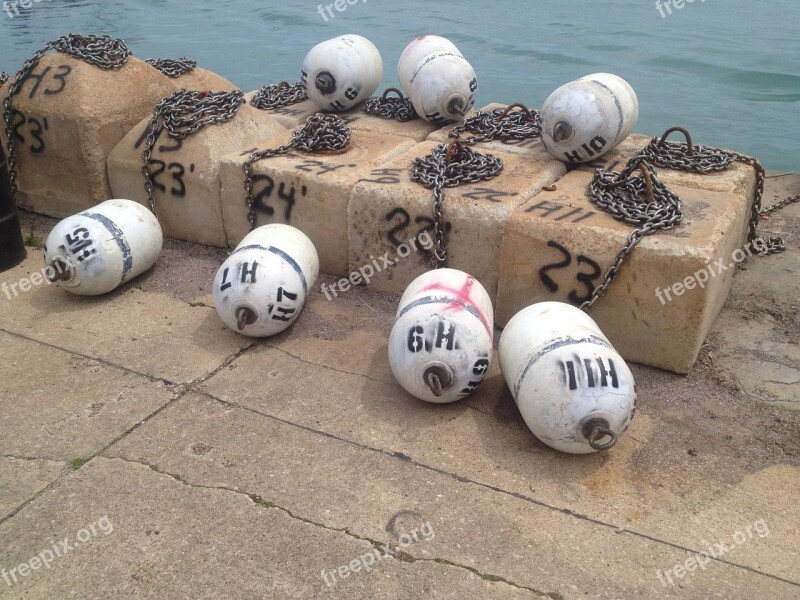 Buoys Waterfront Water Harbor Pier