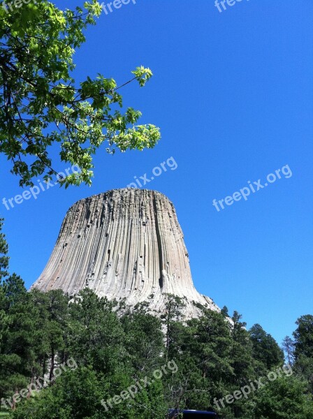 Devils Tower Tree Sky Tower Wyoming