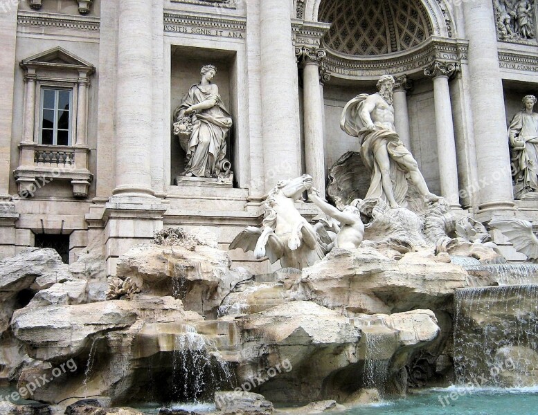 Trevi Fountain Rome Italy Fontana Di Trevi Stone