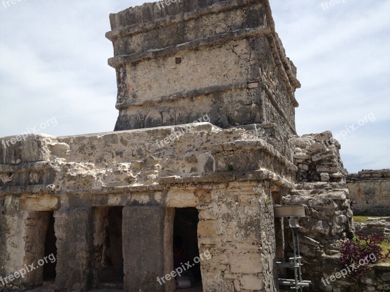 Ruins Maya Tulum Mexico Free Photos