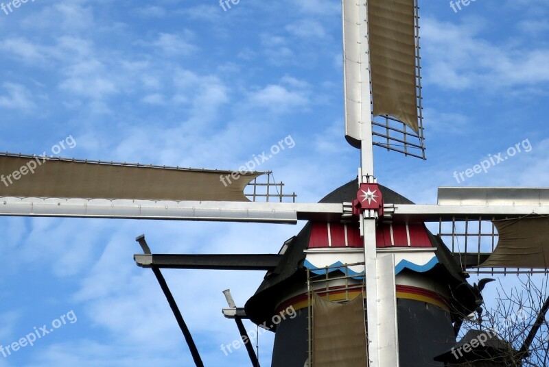 Mill Netherlands Wind Mill Holland Clouds