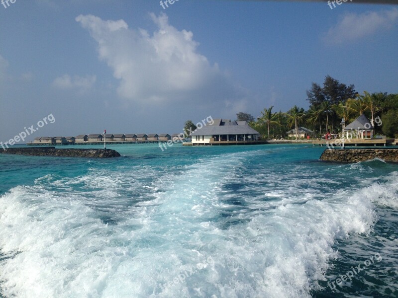 Maldives Boat Trip Wave Free Photos