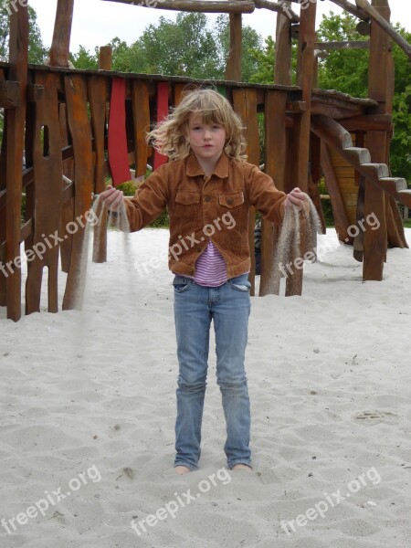 Girl Child Sand Playground Hourglass