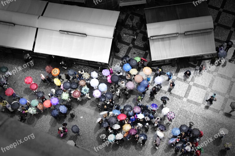 Prague Umbrellas Piazza Free Photos