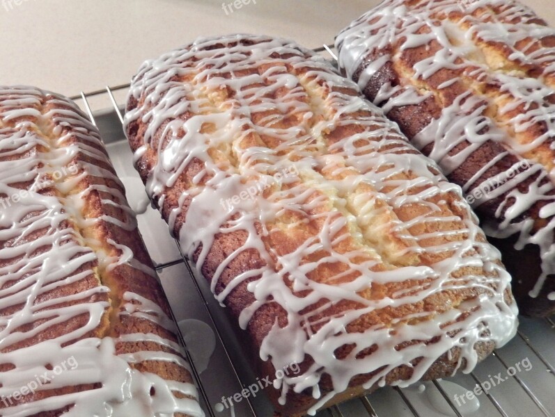 Butter Pound Cake Lemon Glaze Vanilla Frosting Sweet Food