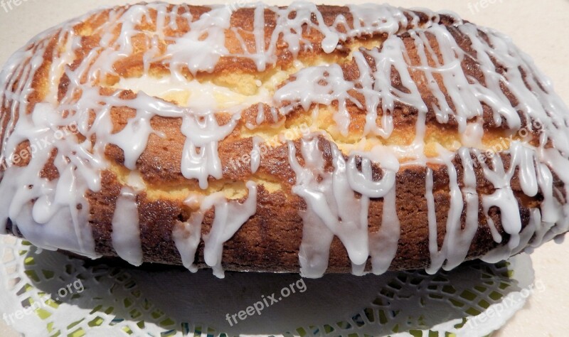 Butter Pound Cake Lemon Glaze Vanilla Frosting Sweet Food Free Photos