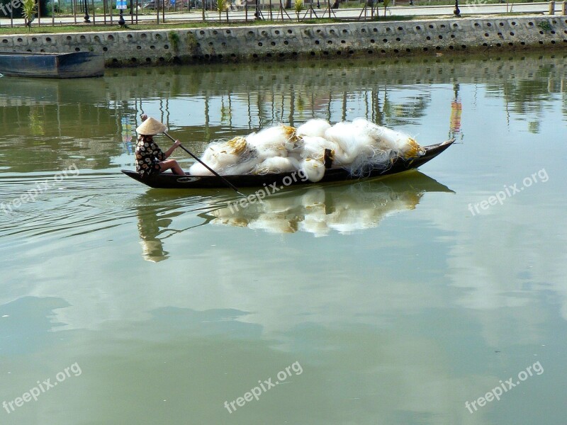 Viet Nam Hoi-an Boat Fisherman Free Photos