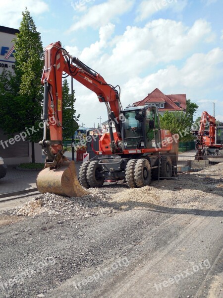 Excavators Construction Machine Site Road Construction Backhoe Bucket