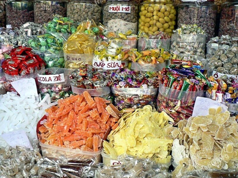 Viet Nam Market Sweets Free Photos