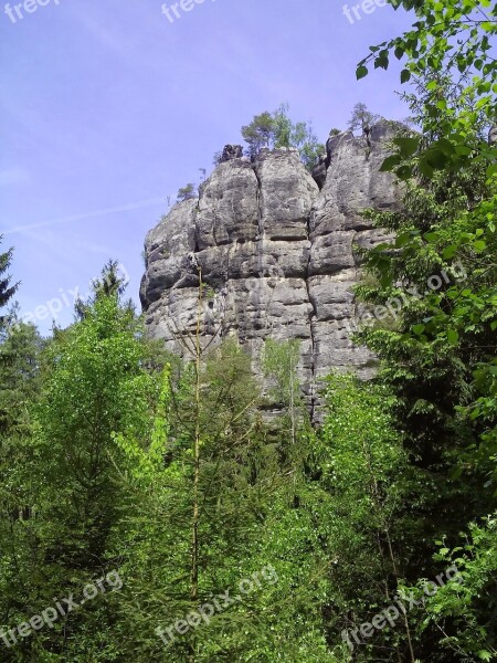 Elbe Sandstone Mountains Climb Hiking Saxon Switzerland Schrammsteine