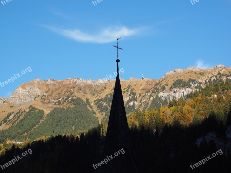 Lauterbrunnen Switzerland Church Steeple Spire