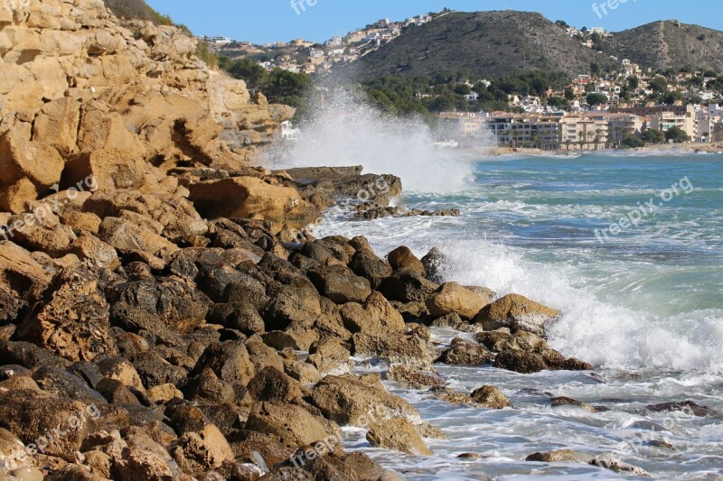 Sea Nature Waves Rocks Landscape