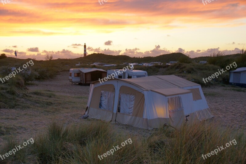 Campsite Folding Caravan Amrum Sunset Dunes