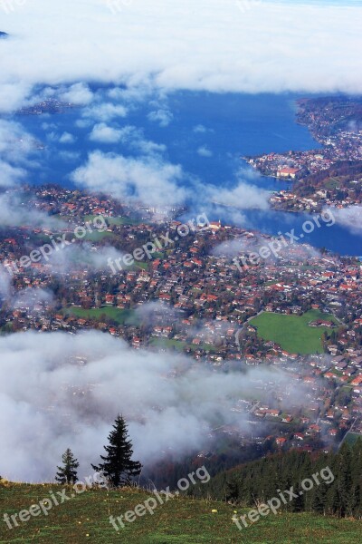 Tergernsee Wallberg Valley View Lake Mountain Summit