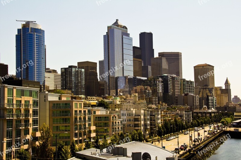 City Seattle Skyline America Washington