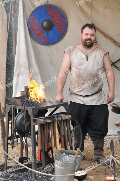 Blacksmith Middle Ages Market Fire Man