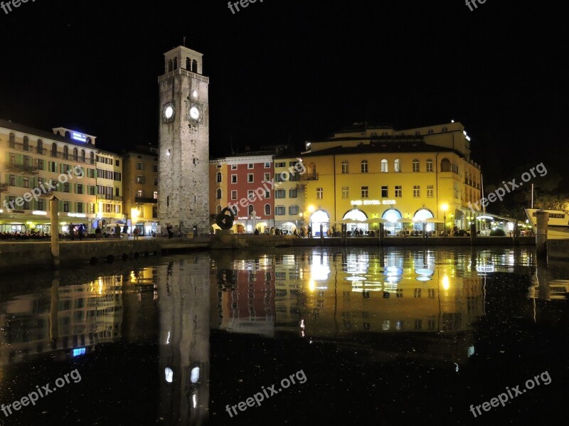 Night Lake Piazza Campanile Palaces