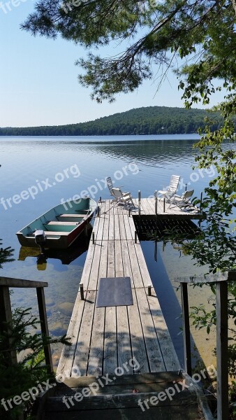 Lake Dock Boat Scenic Vacation