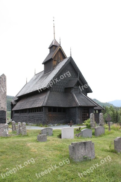 Stave Norway Church Graveyard Three Church