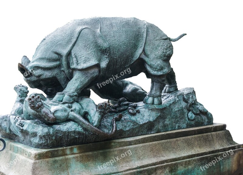 Paris Sculpture Rhino Art Metal