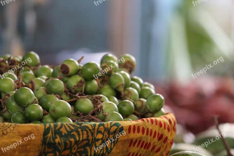 Indian Berry Vegetables Market Green Pickle