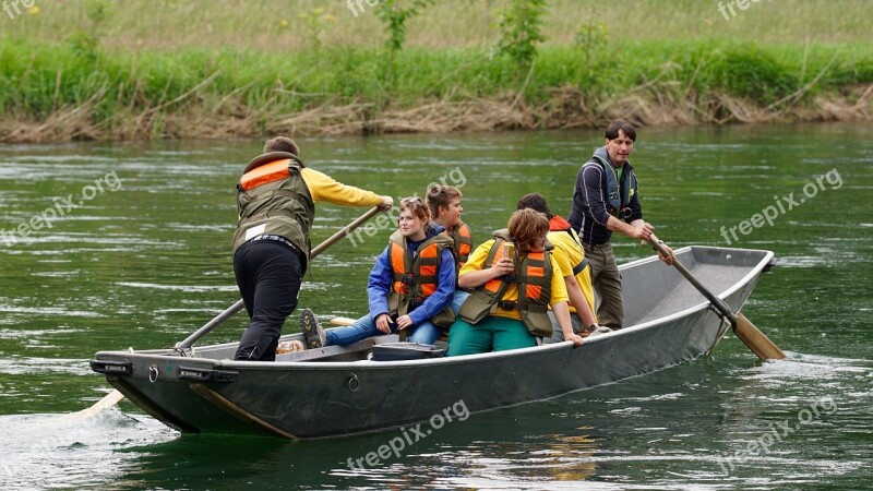 River Boat Boat Trip Rower Pontoon