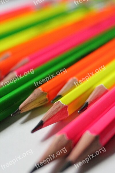 Pencil Pencils Color Colored Neon