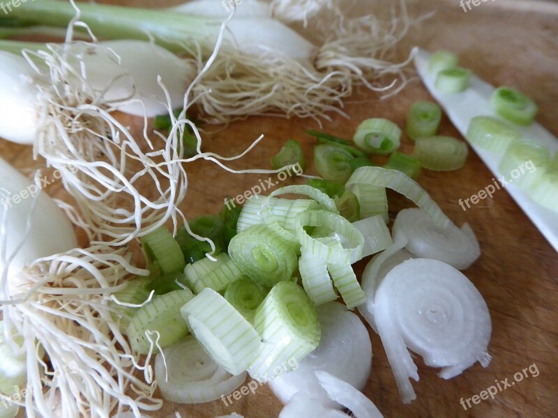 Spring Onions Vegetables Tuber White Green