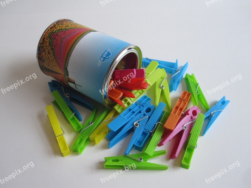 Clothes Pegs Colorful Color Yellow Green