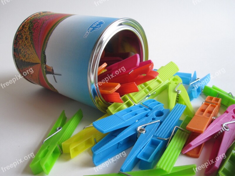 Clothes Pegs Colorful Color Yellow Green