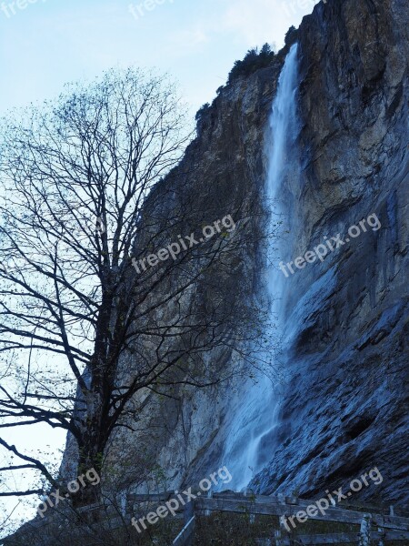 Staubbachfall Waterfall Free-fall Lauterbrunnen Steep