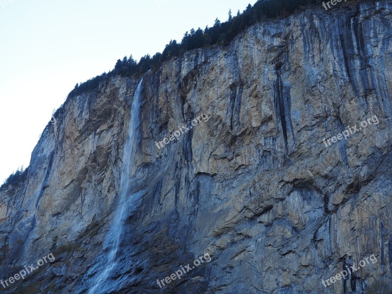 Staubbachfall Waterfall Free-fall Lauterbrunnen Steep