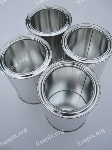 Cans Glance Tin White Metal