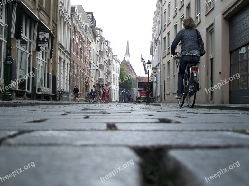 Street Cyclist Pavers Free Photos