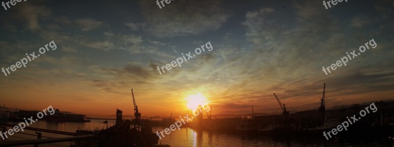 Harbor Cape Town Sunset Dock Sky